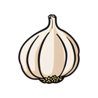 Garlic Hand Drawn Cartoon Style Illustration AI Generated png
