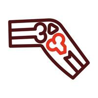 Broken Leg Vector Thick Line Two Color Icons For Personal And Commercial Use.