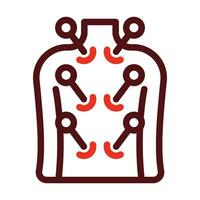 Acupuncture Vector Thick Line Two Color Icons For Personal And Commercial Use.