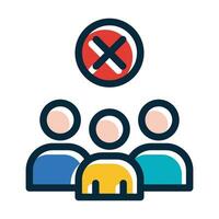 Avoid Crowds Vector Thick Line Filled Dark Colors Icons For Personal And Commercial Use.