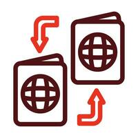Immigration Vector Thick Line Two Color Icons For Personal And Commercial Use.