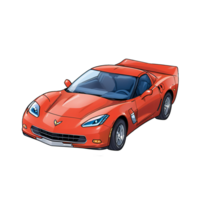 carro mão desenhado desenho animado estilo ilustração ai gerado png