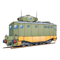 Armored Train Hand Drawn Cartoon Style Illustration AI Generated png