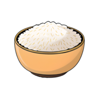 Rice Bowl Hand Drawn Cartoon Style Illustration AI Generated png