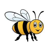 mon chéri abeille main tiré dessin animé style illustration ai généré png