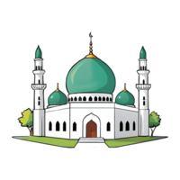 Mosque Hand Drawn Cartoon Style Illustration AI Generated png