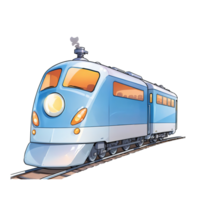 treno mano disegnato cartone animato stile illustrazione ai generato png