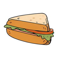 Triangle sandwich main tiré dessin animé style illustration ai généré png