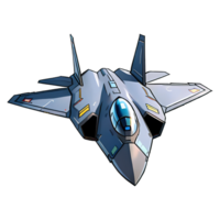 furtif combattant jet main tiré dessin animé style illustration ai généré png