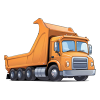Dump Truck Hand Drawn Cartoon Style Illustration AI Generated png