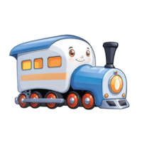 Toy Train Hand Drawn Cartoon Style Illustration AI Generated png