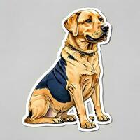 Labrador retriever dog sticker vector art ai generate photo