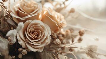 Generative AI, wedding bouquet flowers, aesthetic fresh bunch, muted colorsc photo