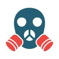 Gas Mask Vector Glyph Two Color Icon For Personal And Commercial Use.