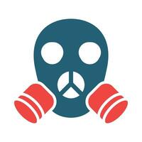 Gas Mask Vector Glyph Two Color Icon For Personal And Commercial Use.