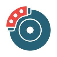 Brake Disk Vector Glyph Two Color Icon For Personal And Commercial Use.