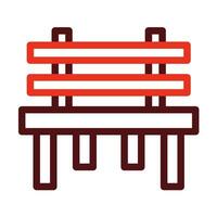 Bench Vector Thick Line Two Color Icons For Personal And Commercial Use.