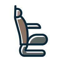 Pilot Seat Vector Thick Line Filled Dark Colors Icons For Personal And Commercial Use.