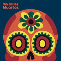 dia de los muertos day of the dead square banner with copy space area for social media greetings vector