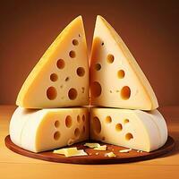 Delicious slices of cheese on top of each other, Ai generate photo