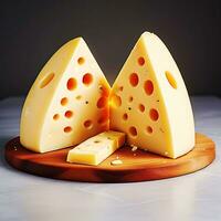 Delicious slices of cheese on top of each other, Ai generate photo