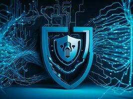 Internet security protection from hacker attacking. Cyber attack and Network Security Concept technology background. Ai generate photo