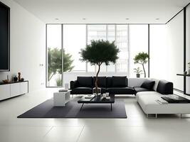 Minimalist interior design of modern living room. ai generate photo