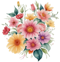 acquerello Vintage ▾ fiore clip arte isolato. ai generativo png
