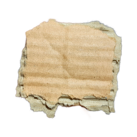 Torn cardboard paper of brown isolated on transparent background for using as text box png