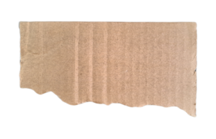 Torn cardboard paper of brown isolated on transparent background for using as text box png