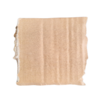 Torn cardboard paper of brown isolated on transparent background for using as text box png