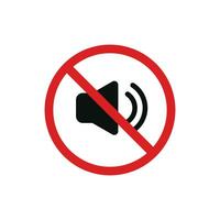 No sound speaker allowed icon sign symbol isolated on white background. No sound icon vector