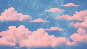 Generative AI, abstract clouds and sky risograph print photo