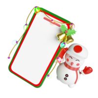 3d mobile phone, smartphone with snowman, Jingle bell, holly berry leaves, glass transparent lamp, party banner. merry christmas and happy new year, online shopping, 3d render illustration png