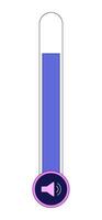 Adjust volume control 2D linear cartoon object. Increase sound isolated line vector element white background. Audio settings. Music regulator controller. Control panel color flat spot illustration