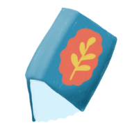 a blue book with a leaf on it png