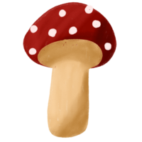 a red and white mushroom with polka dots png