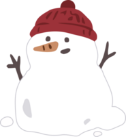 Natale pupazzo di neve piatto illustrazione png