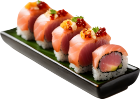 Sushi, Japanese cuisine, sushi rolls, sushi platter, sushi bar, sushi chef, fresh sushi, sushi menu, sushi flavors  ai generative png