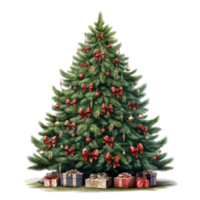 Green cartoon Christmas tree isolated png