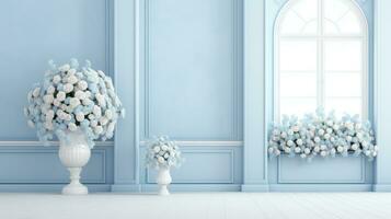 Royal Blue Wedding Backdrop, generative AI photo