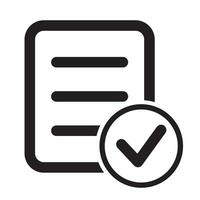 Paper document with check mark icon. vector