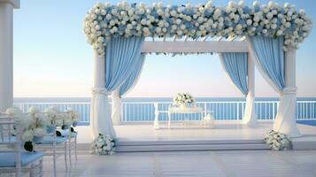 Azure Dreams Outdoor Wedding, generative AI photo
