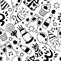 Celebration doodle seamless pattern vector