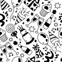 Celebration doodle seamless pattern vector