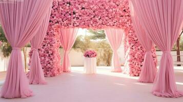 rosado serenata Boda amorío, generativo ai foto