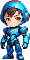 linda chico robot, adorable androide, chico robot diseño, amigable para niños robot ai generativo png