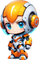 linda chico robot, adorable androide, chico robot diseño, amigable para niños robot ai generativo png