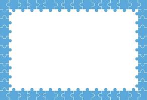 abstract background light blue puzzle frame with blank space. Rectangular shape. vector