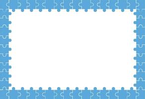 abstract background light blue puzzle frame with blank space. Rectangular shape. vector